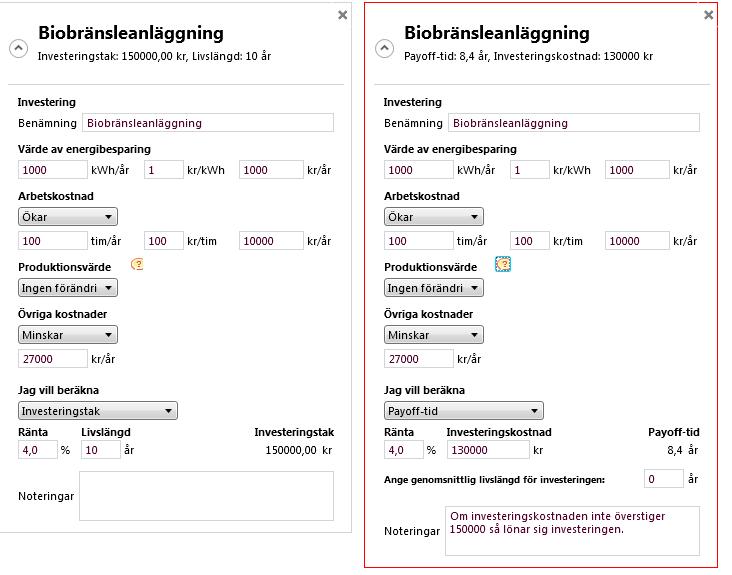 I bilden nedan till änster isas ett exempel på beräkning a