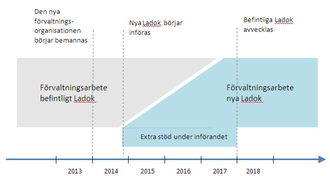 Projektet Förnyad förvaltning 2 Parallellt med Ladok3-projeket pågår ett annat projekt med uppdrag att ta fram en ny förvaltningsorganisation för Ladok3 Frågan om den framtida Ladok-driften tas hand