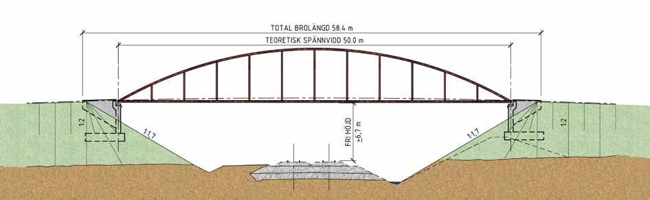 2. Väg 364 Vägprofilen kommer att höjas 3-4 meter och gå på bro över järnvägen. Vägbanken ska utformas så att anslutningarna till bron ligger i det närmaste på samma plushöjd.