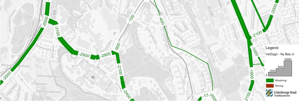 Alstring för de tillkommande bostäderna har däremot lagts till i 2035-scenariot.