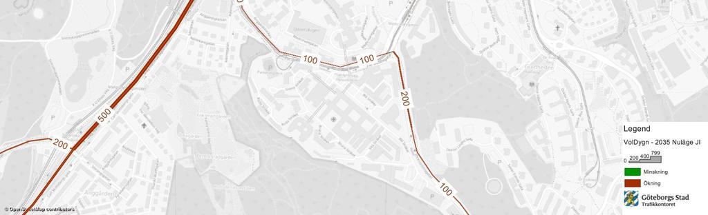 Trafikökningarna ligger på mellan 100 500