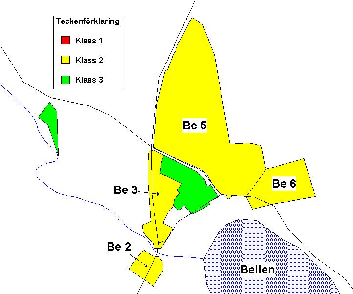 3.4.7 Bellö Bellös dagvattenklassificering har följande utseende (se figur 7). I Höreda har dagvattenområdena Hö 3 - Hö 7 fått högst klassificeringspoäng (se tabell 33).