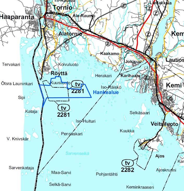3. PROJEKTBESKRIVNING 3.1 Projektets bakgrund Områden som lämpar sig för vindkraftsproduktion har kartlagts i Kvarkens-Bottenvikens kust- och havsområde.