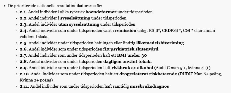 Indikatorer: Boende, sysselsättning, remission,