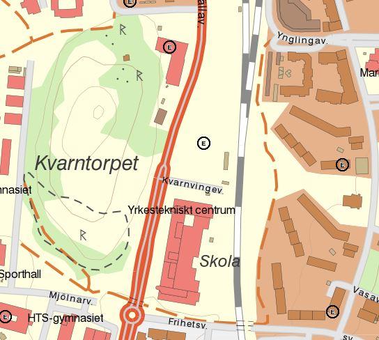 Figur 3. Utdrag ur EBH-Stödet på det planerade provtagningsområdet. Trafikverket har undersökt spårområdet intill Jakobsberg 2:849.