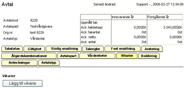 Lägg till vikarie genom att trycka på knappen lägg till vikarie.