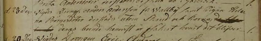 GID 1792.23.65500, [Halland] Fjärås, Födde, Vigsel, Död, 1795-1817, 45/0 I kyrkboken för Födde, Vigsel och Döda i Fjärås församling år 1811, sidan 45 kan D. 28 Dec.