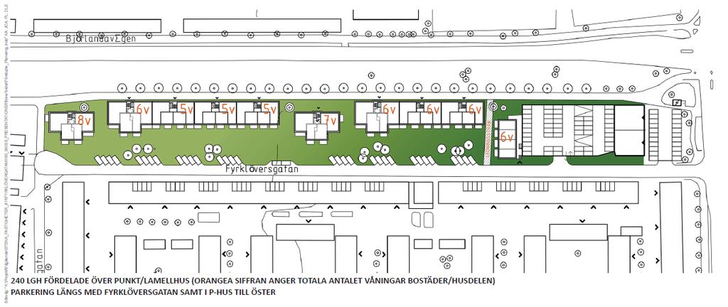 Figur 3. Planförslag alternativ 1. Figur 4. Planförslag alternativ 2. Miljökvalitetsnormer och miljömål Det finns miljökvalitetsnormer för en rad olika luftföroreningar.