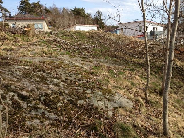 Vänstra fotgrafiet är taget åt sydost på bergets västra sida och det högra åt öster på bergets krön. 7 Hydrogeologiska förhållanden Inga grundvattenobservationer har utförts inom området.