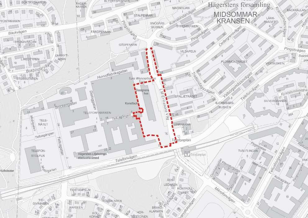 Sida 3 (11) Orienteringskarta som visar planområdets läge. Utlåtande Bakgrund Telefonplan har genomgått stora förändringar de senaste 10 åren.