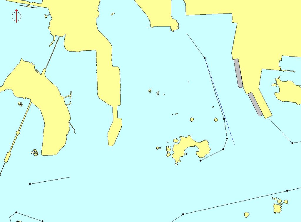 Figur 10 Hamnalternativ 4 I uppdrag av Göteborgs hamn har DHI tagit fram strömförhållandena i området kring
