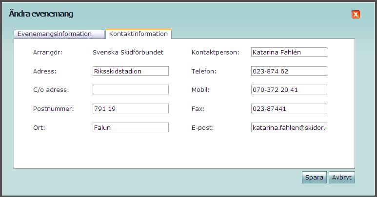 Anmärkning: Fri text som visas på sidan om evenemanget i tävlingskalendern. Används för upplysningar som inte anges på annan plats.