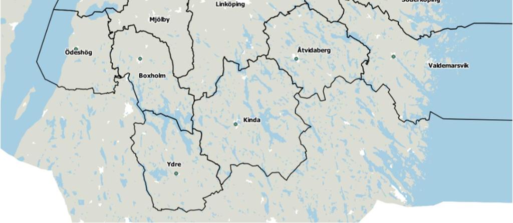 De övriga kommunhuvudorterna har mellan 900 (Österbymo i Ydre kommun) och 8000 invånare.