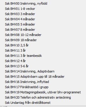 2 SJUKSKÖTERSKEMALLAR OCH LÄKARMALLAR I ASYNJAVISPH Följande mallar finns att välja på när du ska dokumentera Barnhälsovård: 3 INSKRIVNING 3.