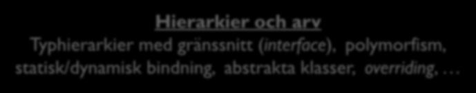 jonkv@ida Innehåll i första föreläsningarna 11 Introduktion Kursintro, Java för Python-programmerare, typning, Utan objektorientering: Ändå mycket nytt Objektorienteringens grunder Principer och