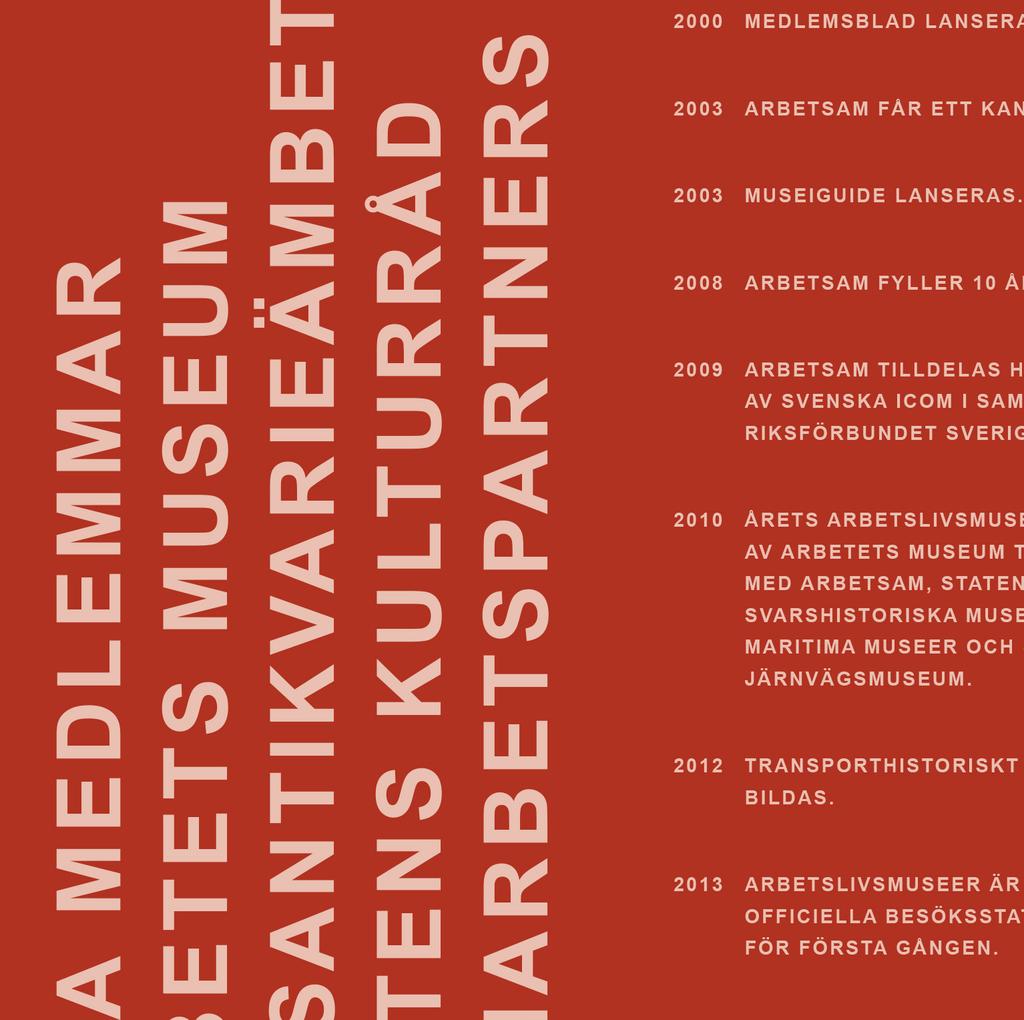 2. Organisation 2:1 Kansli ArbetSam är en nationell ideell förening för arbetslivsmuseer. ArbetSam värnar om industrisamhällets kulturarv som i huvudsak drivs, bevaras och levandegörs ideellt.