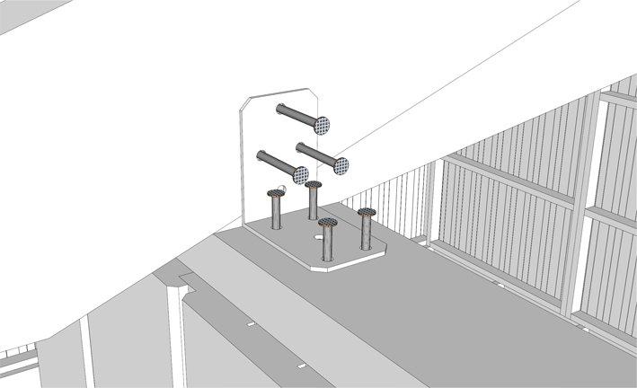 Spika därefter fast takstolarna med 3st ankarspik 40x4,0