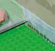 Vid läggning av membranet överlappas mattorna på den horisontella delen
