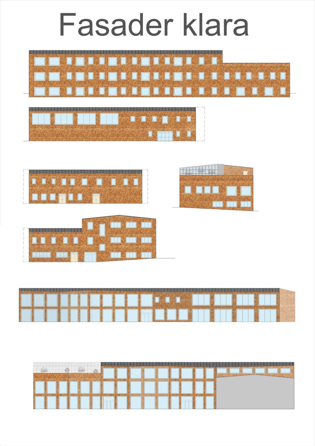 FASADER & SEKTIONER SKALA 1:400 ELEVATIONS & SECTIONS SCALE 1:400 HÅLLBARHET Skolan är belägen i Hammarby Sjöstad, en stadsdel där hållbarhet varit i fokus från början.