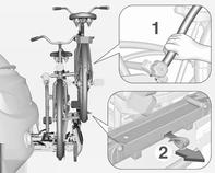 Med påsatt adapter: 9 Varning Var försiktig när cykelhållaren lossas eftersom den kommer att tippa bakåt. Risk för personskador.