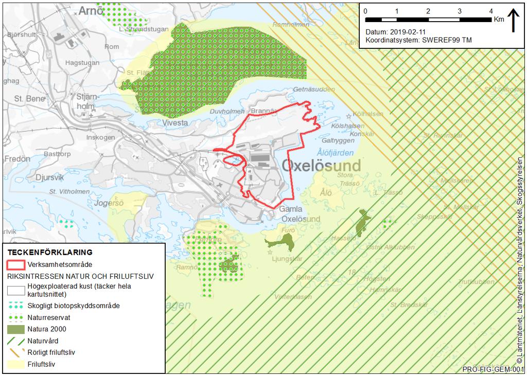 2019-03-01 s 19 (81) 6.4. Riksintressen, Natura 2000 och övriga skyddade områden och objekt 6.4.1. Riksintressen Det är inte frågan om någon ändrad markanvändning, förutom viss utfyllnad i vattenområde, och bestämmelserna i 3 och 4 kap.