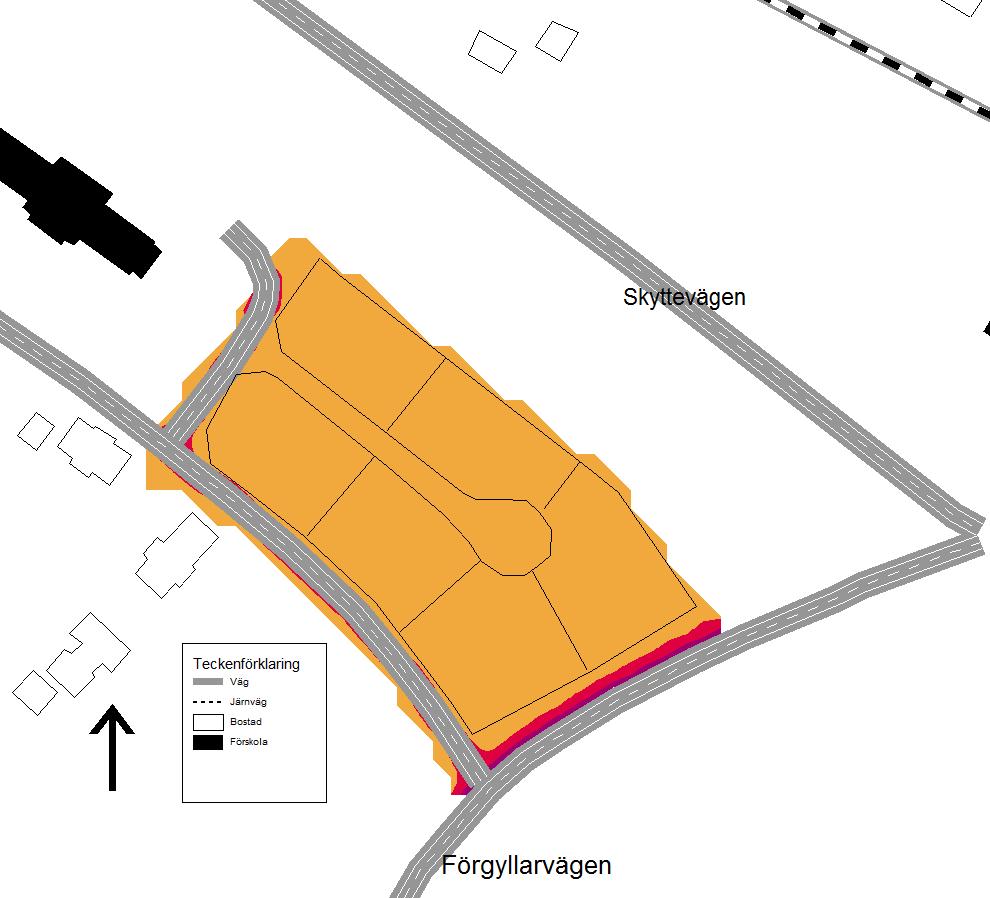 Möjligheten till att anlägga uteplats i anslutning till bostad som uppfyller högst 50 dba ekvivalent ljudnivå och högst 70 dba maximal ljudnivå är begränsade.