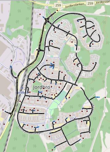 PM Trafikanalys, Jordbro 2017-08-08 3 (21) Den resulterande reseefterfrågan kalibreras och kvalitetssäkras genom avstämning mot trafikmätningar. 2.2 Modellområde och detaljeringsnivå Modellområdet visas i figur 2 nedan.