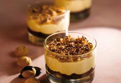 glas. Botten av choklad och toppad med