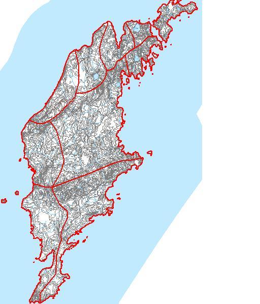 Grundvattenmagasin Avgränsas av vattendelare (fast eller rörlig) den geologiska formationens gräns annan hydraulisk gräns, t ex lågpunkt Om tydliga hydrauliska gränser saknas inom stora