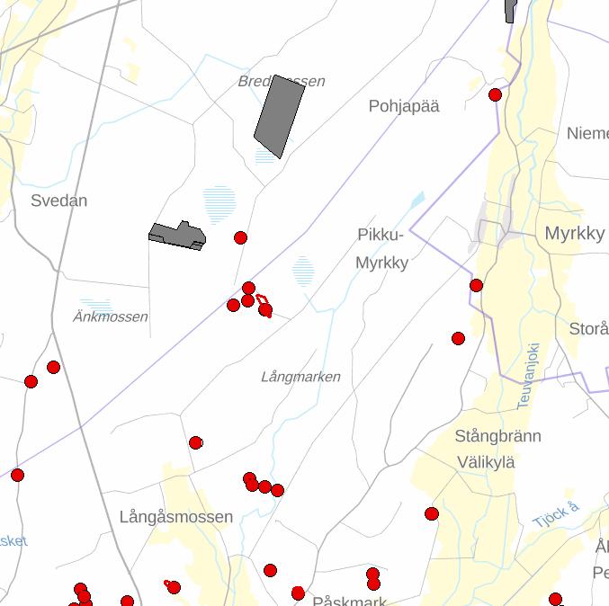 1-14 3.2.1.7 Grundkarta Lantmäteriverkets grundkarta i rasterformat har använts som bas i planeringen. 3.2.1.8 Skyddsbeslut Inom delgeneralplaneområdet finns inga befintliga skyddsområden eller Natura-2000 områden.