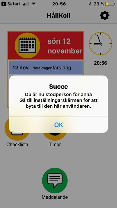 Gå till inställningar och välj personen som du önskar stödja.