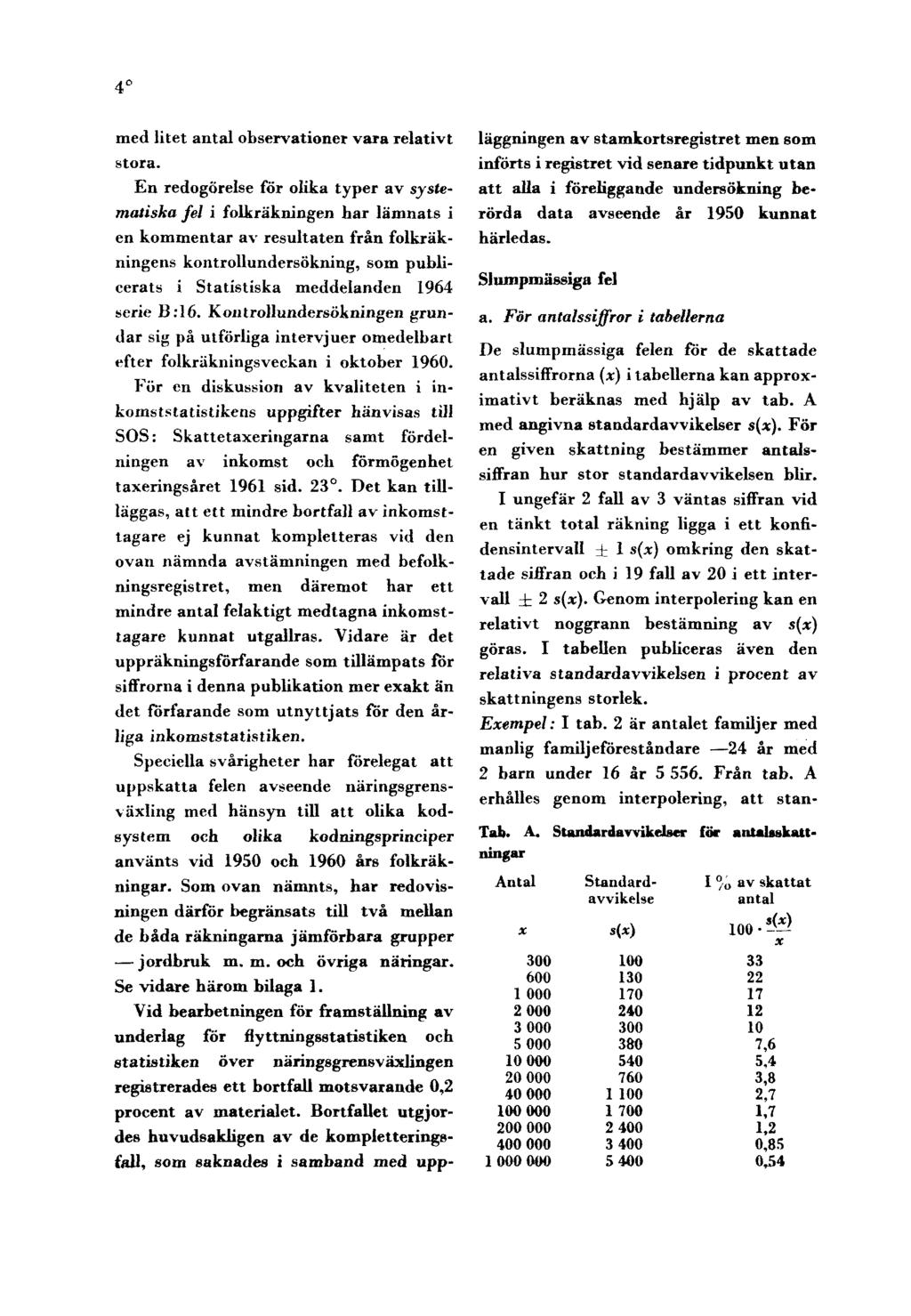 4 med litet antal observationer vara relativt stora.