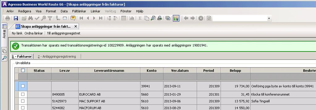 Registrera anläggning sid 4 (8) Fältet Huvudanläggning används om flera anläggningsnummer ska knytas till varandra.