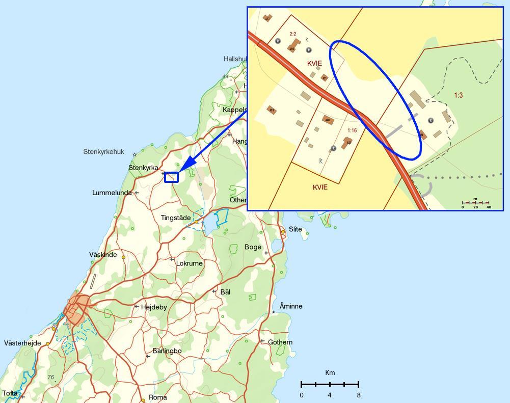 Inledning Schaktningen föranleddes av att Stenkyrka fiber skulle kompletteringsansluta två fastigheter på Lilla Bjers 1: