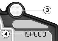 För att öka den inställda hastigheten: Tryck kortvarigt på knappen 1. Varje gång man trycker ökar gränsen med 10 km/h.