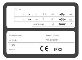 Dataskylt Rating plate Kennschild