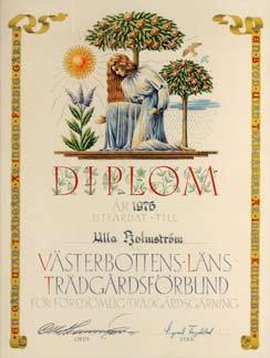 Trädgårdspremiering så gjorde man förr 1976 deltog jag i VLT-förbundets tävling om föredömlig trädgårdsodling På den här tiden tävlade man dels med sin trädgård och dels med ett utställningsbord där