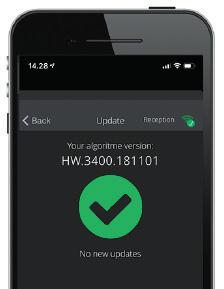 För att uppdatera HWM Smart- Control till den senaste versionen, tryck på knappen med Update to V x.