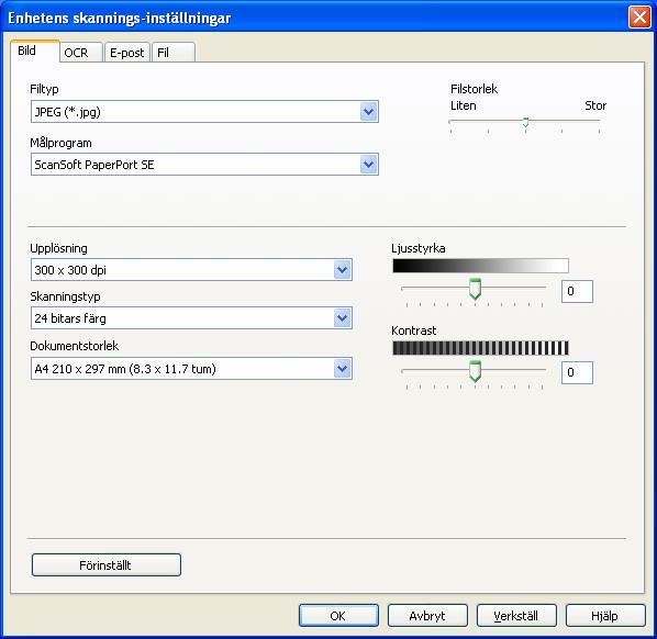 ControlCenter4 Konfigurera inställningar för skanningsknappen 4 Med knappen (Enhetens skannings-inställningar) kan du konfigurera inställningarna för SCANknappen eller Skanna-knappen på maskinen.