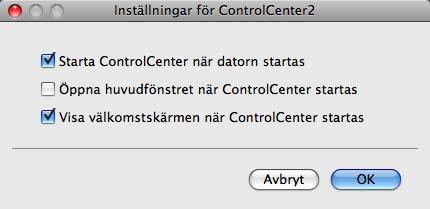 ControlCenter2 Stänga av funktionen starta automatiskt 10 Gör så här om du inte vill att ControlCenter2 ska köras automatiskt varje gång du startar datorn.