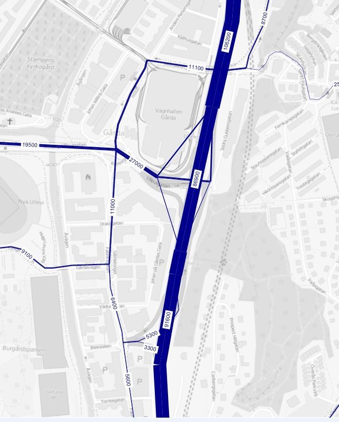 Till Från 118600 4835 4834 Tabell 4 Trafikalstring 2035 till- och från basområdet 118600 Förutsätts att hela den tillkommande exploateringen ligger med i prognosen för 2035 behöver ytterligare 2 773