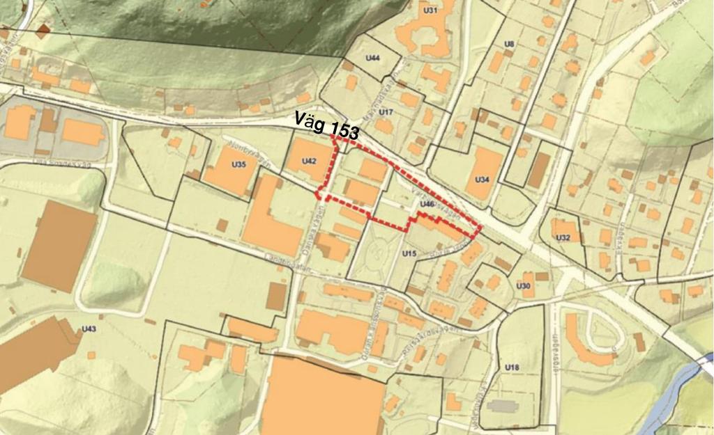 Områdesbeskrivning Planområdet Gekås i Ullared planerar att bygga en hotellanläggning i sju våningar i centrala Ullared på fastigheterna Ullared 1:21, 1:142 och 1:149.