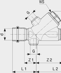 EasytopInoxbackventil Modell2339 Artnr DN d Z1 Z2 L1 L2 H1 H2 WS G 471279* 20 22 23 51 46 74 45 21 25 ¼ 471255* 15 15 17 38 40 62 36 19 19 ¼