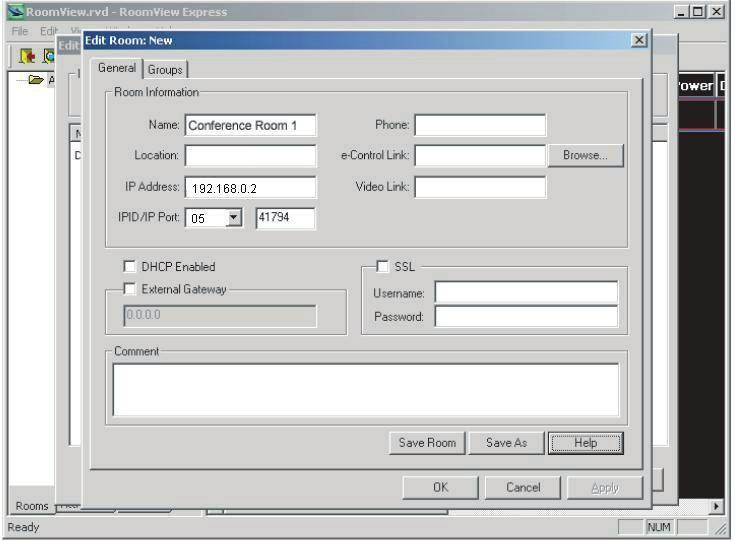 **Crestron RoomView Edit Room IP 05 IPID 41794 Crestron. Crestron RoomView RoomView http://www.
