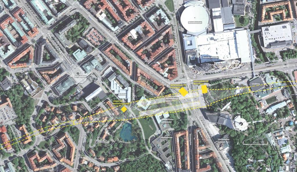 Föreliggande planförslag omfattar den östra delen av Station Korsvägen det vill säga inte uppgången vid Renströmsparken.