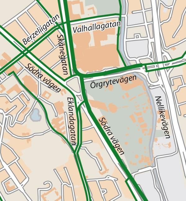 Gång- och cykeltrafik Gångtrafikanterna på Korsvägen utgörs främst av kollektivtrafikresenärer.