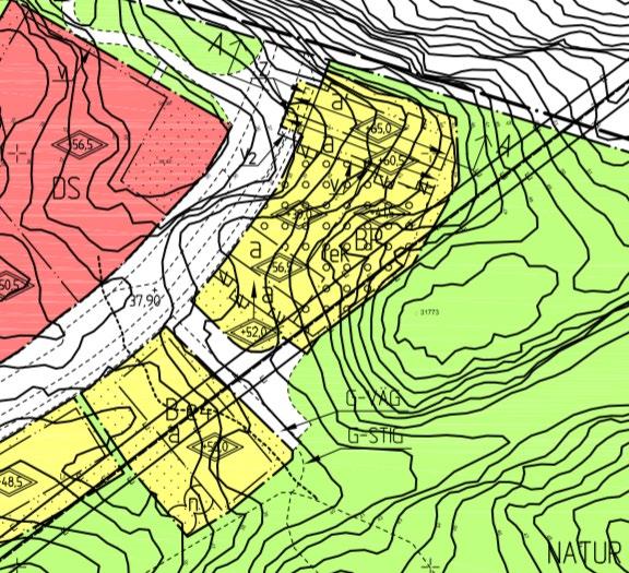 Planbeskrivning Tollare berg 2 (5) Utdrag ur gällande detaljplan Område för planändring Ändring av PLANBESKRIVNING Planens syfte och huvuddrag Gällande detaljplans kvartersmark och byggrätter för