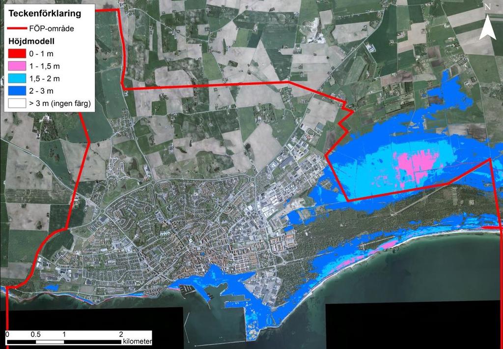 Figur 4-6 Dagens topografi inom planområdet.