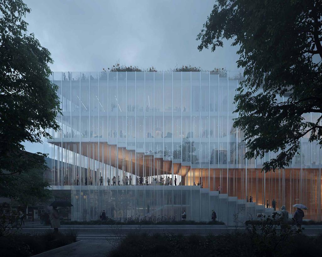 Förslag Helix Snøhetta Helix arkitektoniska uttryck kommer ur en idé om trappan som en interiör spiral.