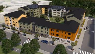 Huset uppförs vanligtvis med komplementsbyggnader som lägenhetsförråd, miljörum och cykelförvaring.